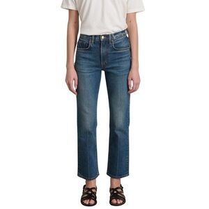 B SIDES Women's Straight Leg Jeans in Medium Blue Wash